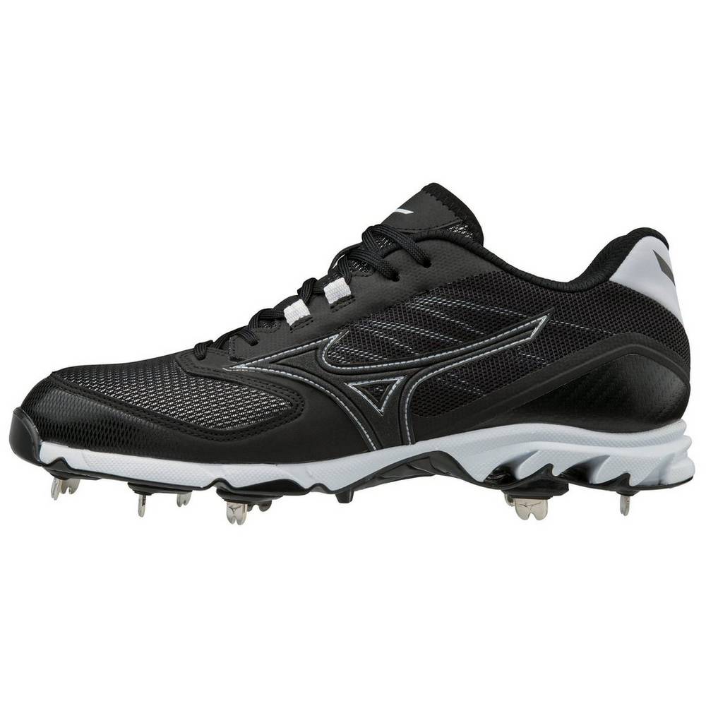 Mens Mizuno 9-Spike Dominant 2 Low Metal Baseball Cleats Black/White Philippines (GHDMTA628)